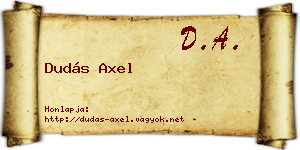 Dudás Axel névjegykártya