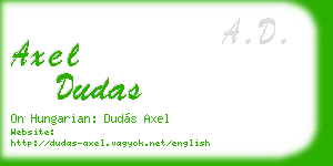 axel dudas business card